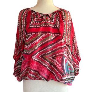 Womens Top Size Medium Multicolor Indie Flare Sleeve Flowy Boho Fairycore Office
